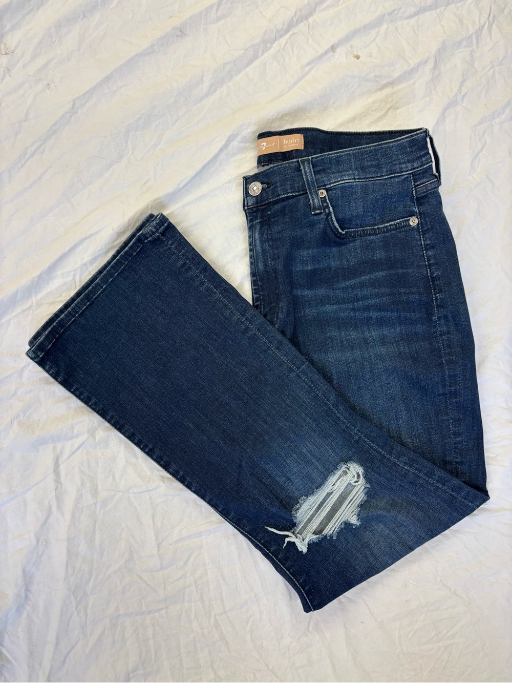 7 For All Mankind Dark Blue Boot-Cut Jeans | Size 31
